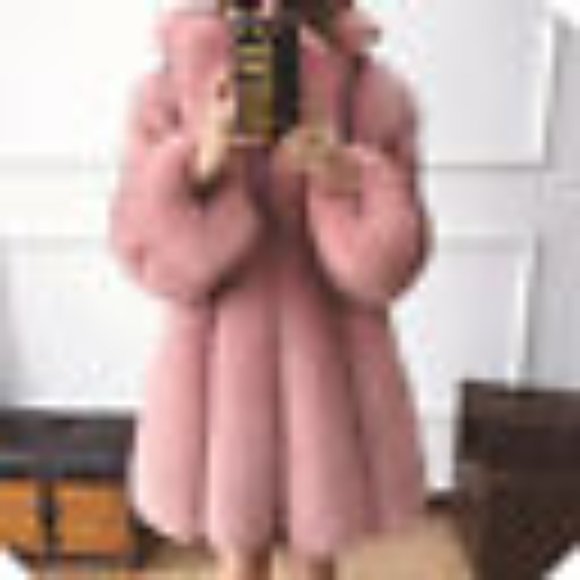 Pink Women Real Fox Fur coat (Knee length) 16/18 - Picture 4 of 5